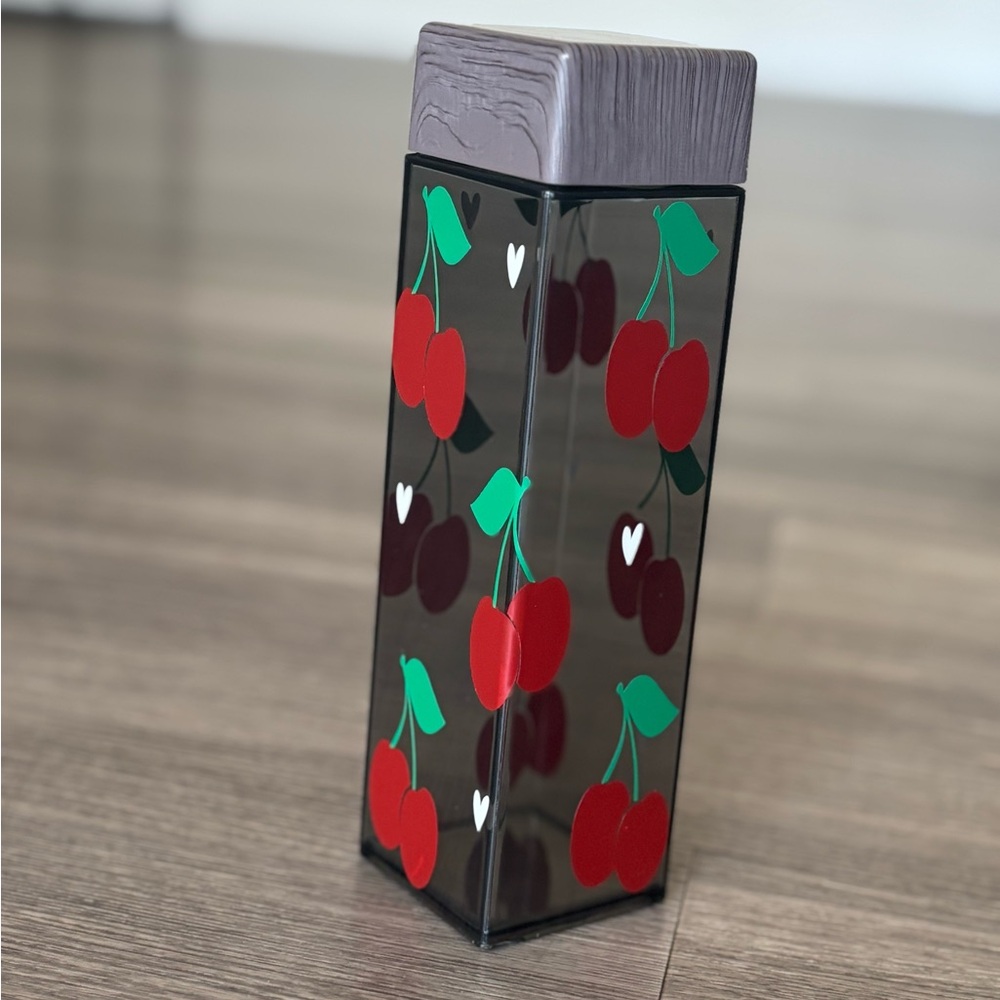 Custom Cherry Square Water Bottle | Cute & Retro